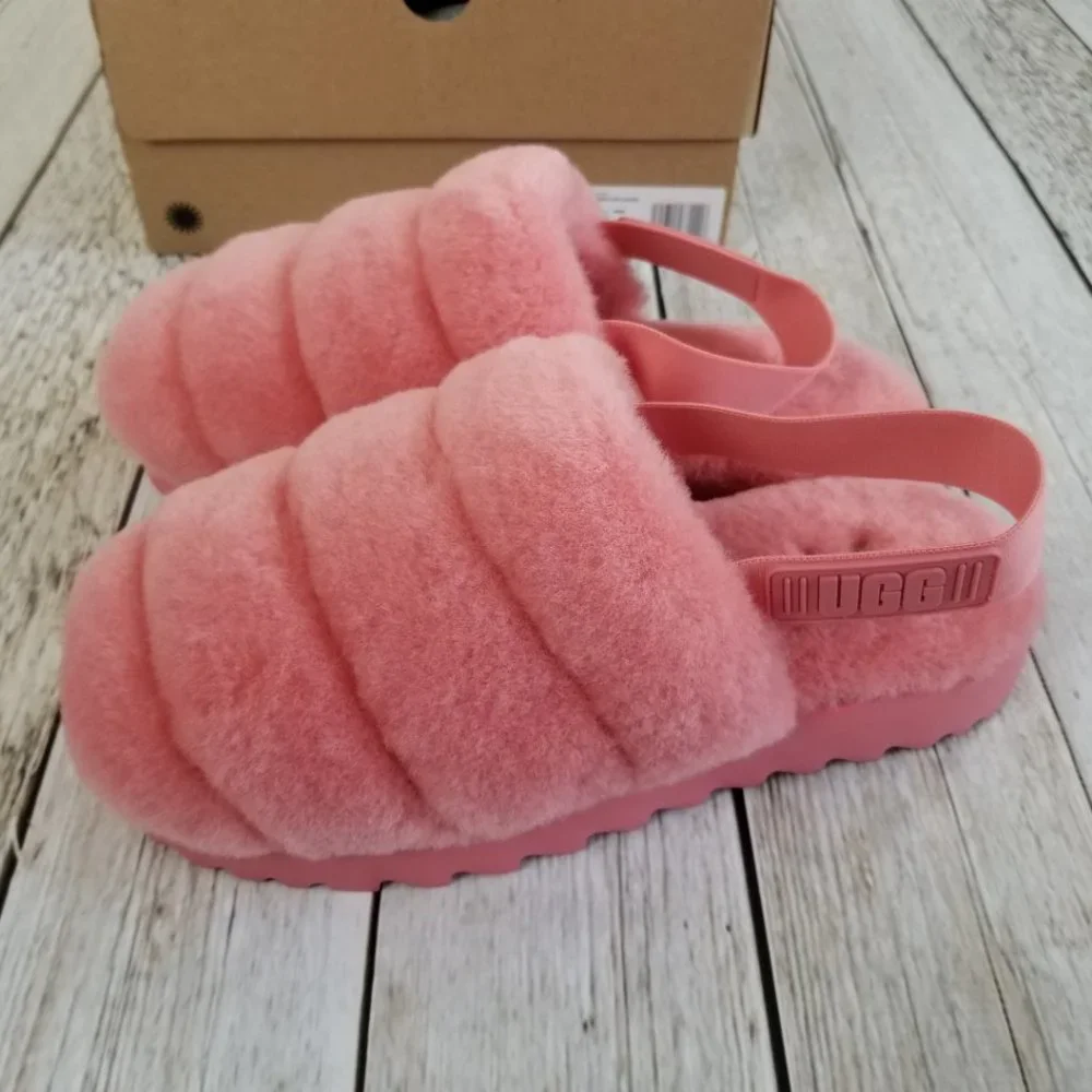 UGG Super Fluff Slipper Size 11 Pink New - Picture 2 of 10